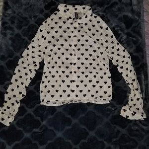 Long sleeve rayon love button up